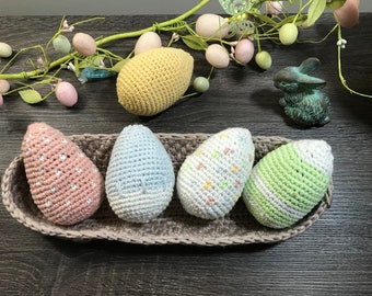 Crochet easter pattern | Crochet farmhouse decor | Crochet basket | Crochet easter eggs