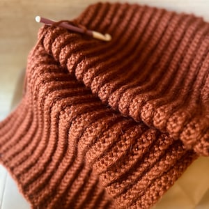 Easy Ribbed Crochet Blanket Pattern: Bulky Yarn, Beginner Friendly (PDF Pattern)