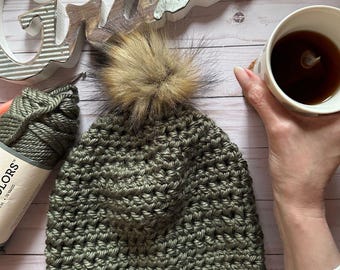 Crochet Chunky Slouch Hat Pattern: PDF + Video Tutorial