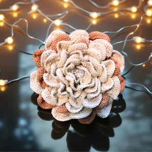 Crochet rose pattern cabbage rose designer style flower box gift PDF crochet pattern for flower large crochet flower pattern video tutorial