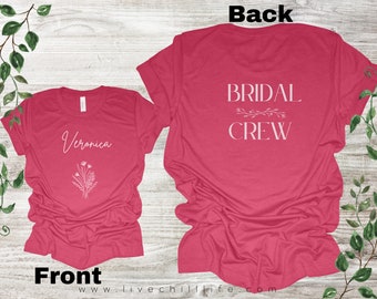 Customized bridesmaids shirts | Bridal shower | Bridesmaids teeshirts | Bridal crew | Custom bridesmaid shirt | Bridal party gift