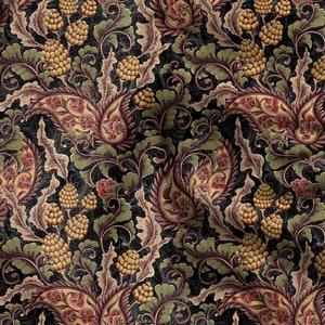 Vintage Linen By The Yard or Meter, Victorian Paisley Print Linen Fabric For Bedding, Curtains, Dresses, Clothing, Cushions & Upholstery