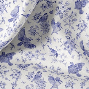 Vintage Leinen Meterware Toile de Jouy Print Leinen für Bettwäsche, Vorhänge, Kleider, Kleidung, Tischdecke & Kissenbezüge