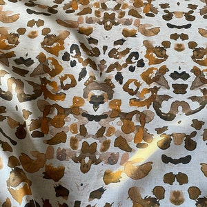 Animal Print Linen Fabric: Upholstery, Clothing, Curtains - By The Yard