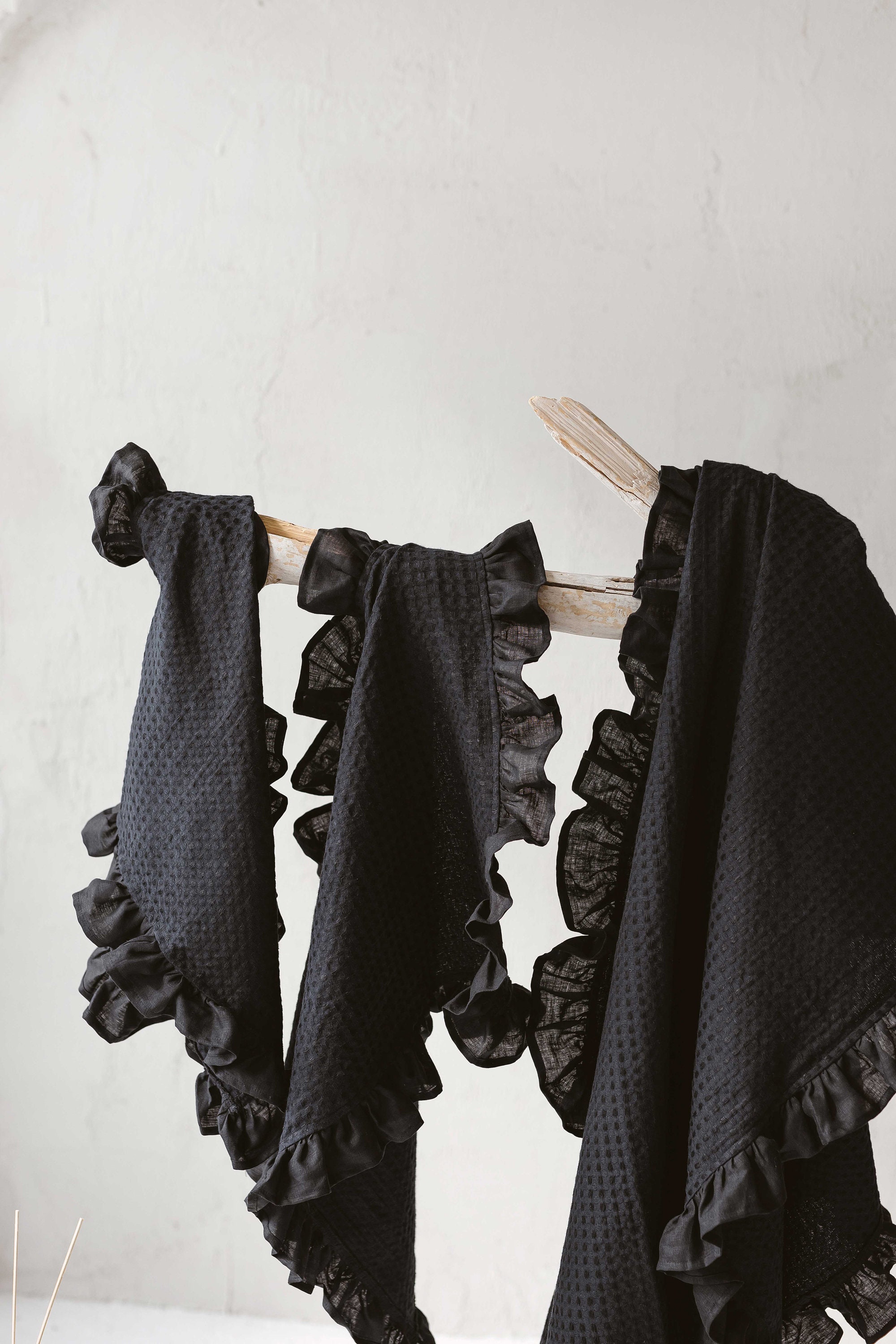 Soft Linen Bath Towel Set With Ruffles. Soft Stonewashed Etsy