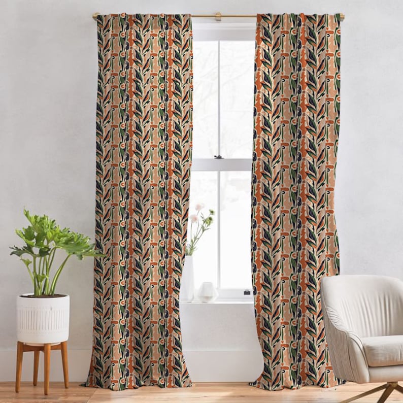 Linen Fabric by the Yard or Meter Modern Print Linen Fabric Etsy