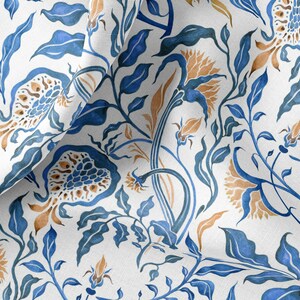 Vintage Linen By The Yard Paisley Print Linen Fabric For Bedding, Curtains, Dresses, Clothing, Table Cloth & Upholstery