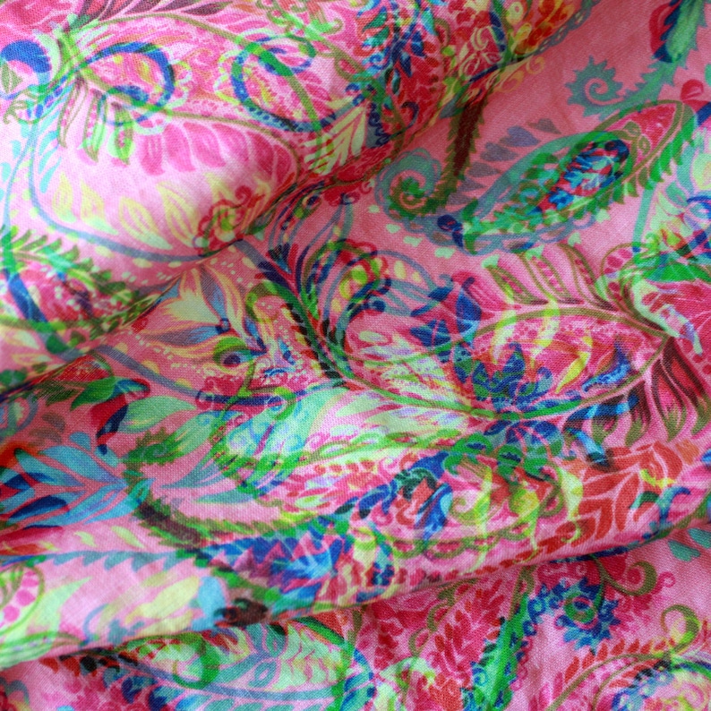 Lino Paisley vintage cortado a medida o metro, tela de lino con estampado de patrones para ropa de cama, cortinas, vestidos, ropa, cojines y tapicería imagen 4