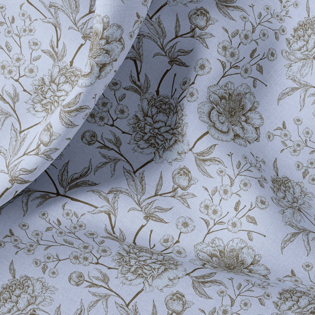 Vintage Linen by the Yard or Meter Vintage Floral Print Linen - Etsy