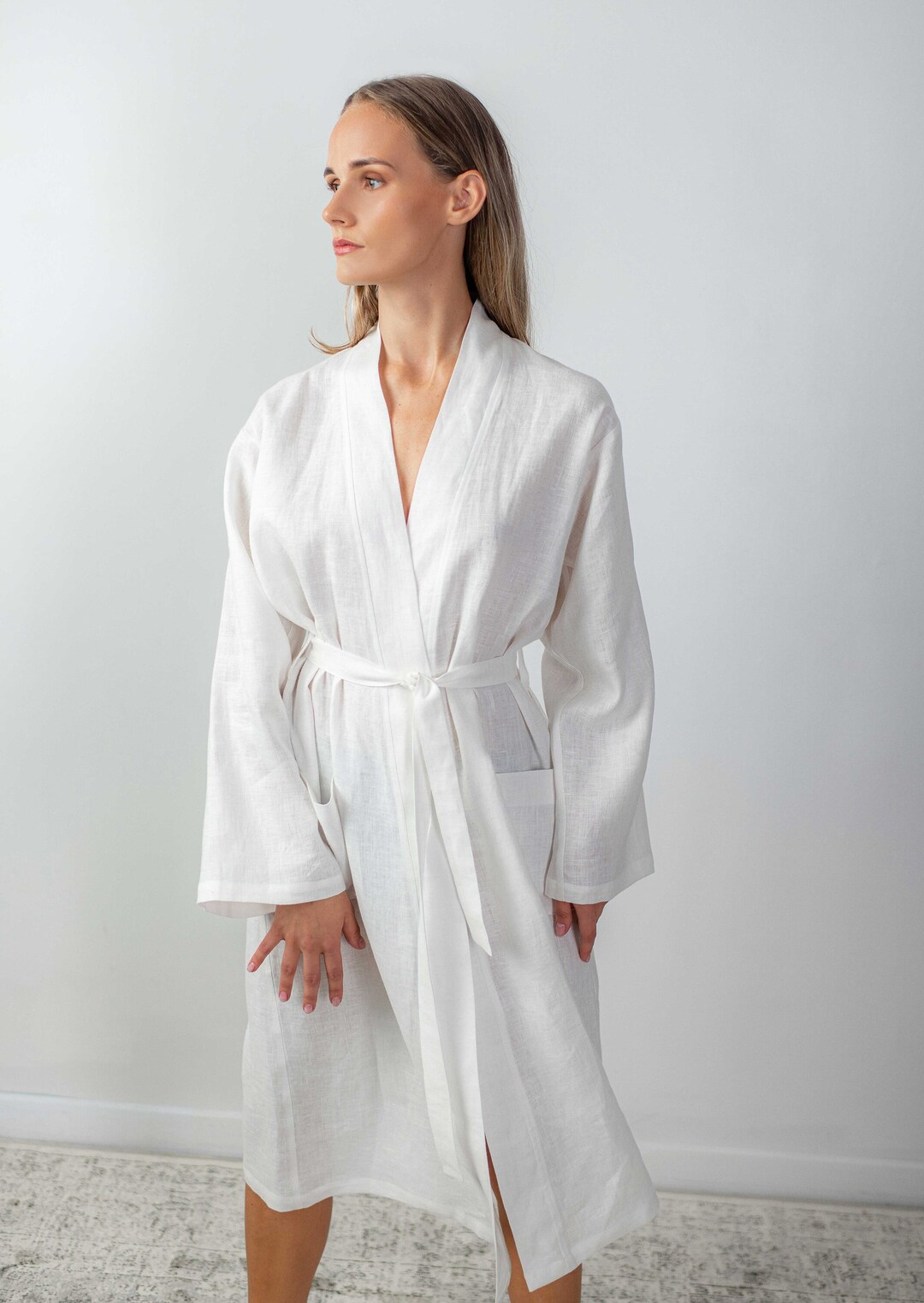 Soft Raiment Soft Linen Robe: Handmade Organic Stone-washed Bathrobe - Etsy