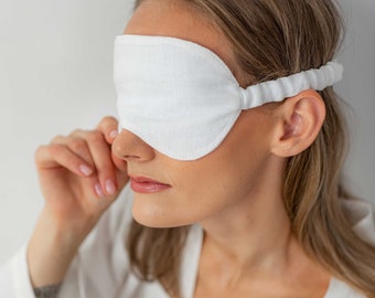 Handmade Linen Sleep Mask: Large, Soft, Stonewashed