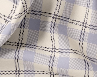 Retro Plaid Print Linen By The Yard or Meter, Retro Checkered Print Linen Fabric For Clothing, Bedding, Curtains & Upholstery