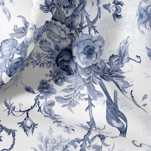 Vintage Leinen Meterware, Toile de Jouy Print Leinen für Bettwäsche, Vorhänge, Kissenbezüge, Bekleidung, Polsterbezüge & Polsterstoff