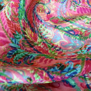 Lino Paisley vintage cortado a medida o metro, tela de lino con estampado de patrones para ropa de cama, cortinas, vestidos, ropa, cojines y tapicería imagen 3