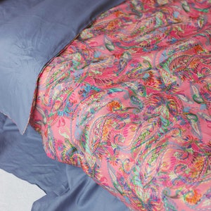 Lino Paisley vintage cortado a medida o metro, tela de lino con estampado de patrones para ropa de cama, cortinas, vestidos, ropa, cojines y tapicería imagen 5