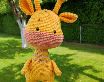 Handmade cute and soft giraffe with big cheeks. Height 30 cm. READY TO SHIP