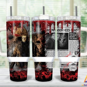 Movies Characters 40oz Tumbler Wrap Png, Horror Characters 2 pieces 40 oz Tumbler Png, Horror Newspaper Tumbler 40oz Png Sublimation Designs
