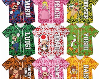 Nintendo World Family Vacation Shirts 2026, Super Mario Baseball Jersey, Matching Family Trip Shirts, Personalized Mario Squad Gift
