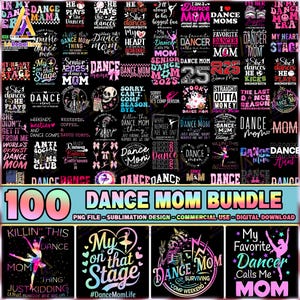 Pacote com 100 arquivos de dança de mãe em PNG, Dia das Mães em PNG, Designs de camisetas de mãe de equipe de dança, Mãe de equipe de dança, Mãe de torcida em PNG, Uso comercial, Arquivo digital
