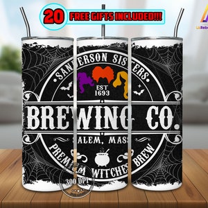 Witch Sisters 20oz Skinny Tumbler Sublimation Designs, Movies for Straight/Tapered Png, Halloween Tumbler Wrap PNG File Digital Download