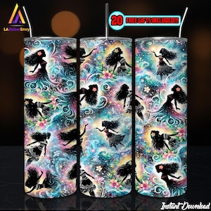 Princess Silhouette 20oz Skinny Tumbler Sublimation Design Png, Princess Tumbler Wrap, Princess Halloween, Seamless design, Digital Download