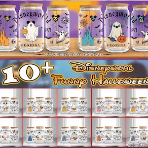 16 Designs Funny Cartoon For 16oz Libbey Glass Can Wrap Png, Ghost Boo Png, Halloween 16oz Tumbler Template Png, Instant Digital Download