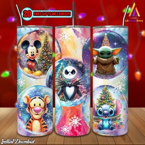 Christmas Cartoon Png, 20oz Skinny Tumbler Sublimation Designs Png, Cartoon Character Png, Christmas Ball, Christmas Friends, Digital File