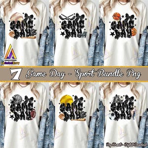 7 Files Game Day Png Bundle, Sport Team Png Bundle, Sport Coquette Png, Sport Bow Png, Sport Shirt Design Png, Digital File