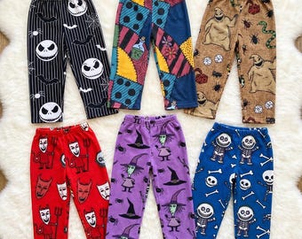 Nightmare Before Christmas Pajama Pants, Jack Skellington Sally Oogie Boogie PJs, Disney Halloween Pajamas, Birthday Gift