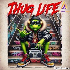 Thug Life Christmas Png, Christmas Character, Christmas Street Style, Graffiti, The Green One, Funny Shirt Template, Digital Download
