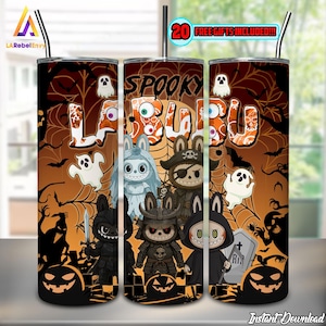 Spooky Monster Doll Halloween PNG, Spooky Halloween Theme, 20 oz Skinny Tumbler Sublimation Design Png, Halloween Tumbler Wrap, Digital File