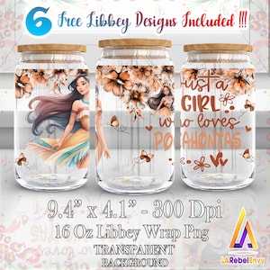 Princess Character Png, Just A Girl Who Love Princess Png, Mother Day Png, 16oz Libbey Glass Can Wrap Png, Instant Digital Download