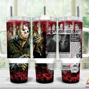 Movies Characters 40oz Tumbler Wrap Png, Horror Characters 2 pieces 40 oz Tumbler Png, Horror Newspaper Tumbler 40oz Png Sublimation Designs