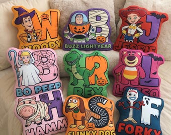 Toy Story Halloween Pillow, Woody Buzz Jessie Rex Lotso Personalized Character Pillow Gift For Kids