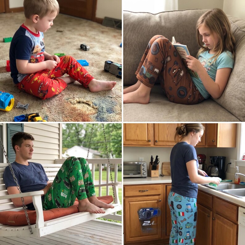 Disney Cars Pajama Pants, Lightning McQueen Mater Hudson Hornet PJs, Personalized Family Pajamas, Birthday Gift For Boys Kids image 6