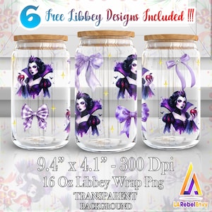 Villain Png, Coquette Bow Png, Mother Day Png, 16oz Libbey Glass Can Wrap Png, Cartoon 16oz Template Png, Watercolor Png, Digital File