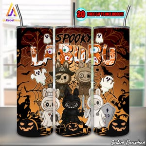 Spooky Monster Doll Halloween PNG, Halloween Theme Png, 20 oz Skinny Tumbler Sublimation Design Png, Halloween Tumbler Wrap, Digital File