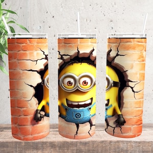 Diseño de sublimación de vaso delgado de 20 oz con dibujos animados divertidos PNG, envoltura recta y cónica de dibujos animados PNG, descarga digital instantánea