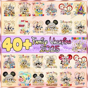 Paquete de más de 40 dibujos animados de amigos PNG, paquete de vacaciones familiares PNG, plantilla de camiseta de dibujos animados 2025 PNG, moda 2025 PNG, formato PNG, descarga digital