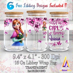 Princess Character Png, Just A Girl Who Love Princess Png, Mother Day Png, 16oz Libbey Glass Can Wrap Png, Instant Digital Download
