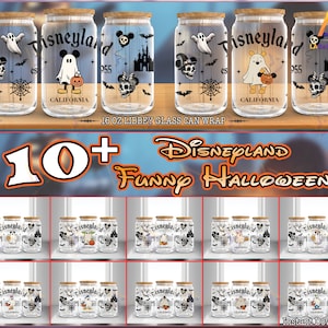 16 Designs Funny Cartoon For 16oz Libbey Glass Can Wrap Png, Ghost Boo Png, Halloween 16oz Tumbler Template Png, Instant Digital Download