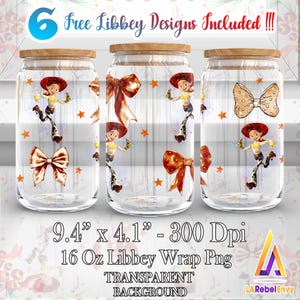 Toy Character Png, Coquette Bow Png, Mother Day Png, 16oz Libbey Glass Can Wrap Png, Cartoon 16oz Template Png, Watercolor Png, Digital File
