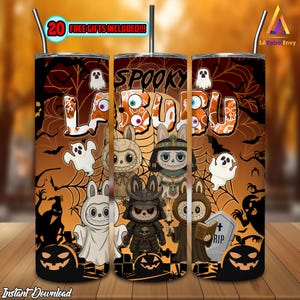 Spooky Monster Doll Halloween PNG, Spooky Theme, Cute Doll, 20 oz Skinny Tumbler Sublimation Design Png, Halloween Tumbler Wrap,Digital File
