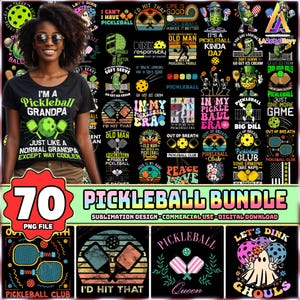 70 Files Pickleball PNG Bundle, Game Day Png, Pickleball Lover Png, Sport Bundle Png, Pickleball Shirt Designs, Commercial Use, Digital File