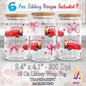Car Cartoon Png, Coquette Bow Png, Mother Day Png, 16oz Libbey Glass Can Wrap Png, Cartoon 16oz Template Png, Watercolor Png, Digital File