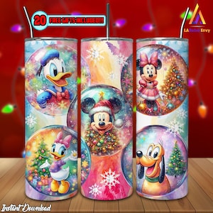 Christmas Cartoon Png, 20oz Skinny Tumbler Sublimation Designs Png, Cartoon Character Png, Christmas Ball, Christmas Friends, Digital File