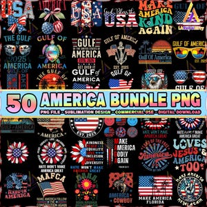 50 Files America Png Bundle, Coquette America Png, America Lover Png, Patriot Png, 4th of July Png, Independence Day Png, Digital File