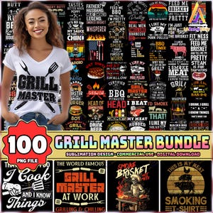 100 Dateien Grill Master PNG Bundle, BBQ Png, Grillen Clipart, Sommer Grillen Png, Hinterhof Grillen Designs, kommerzielle Nutzung, digitale Datei