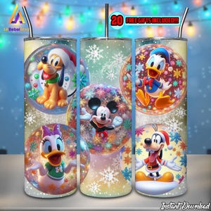 Christmas Cartoon Png, 20oz Skinny Tumbler Sublimation Designs Png, Cartoon Character Png, Christmas Ball, Christmas Friends, Digital File