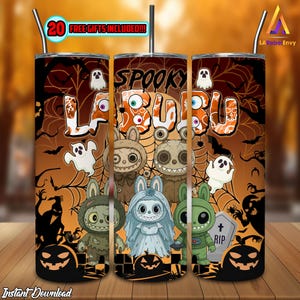 Spooky Monster Doll Halloween PNG, Spooky Theme, Cute Doll, 20 oz Skinny Tumbler Sublimation Design Png, Halloween Tumbler Wrap,Digital File
